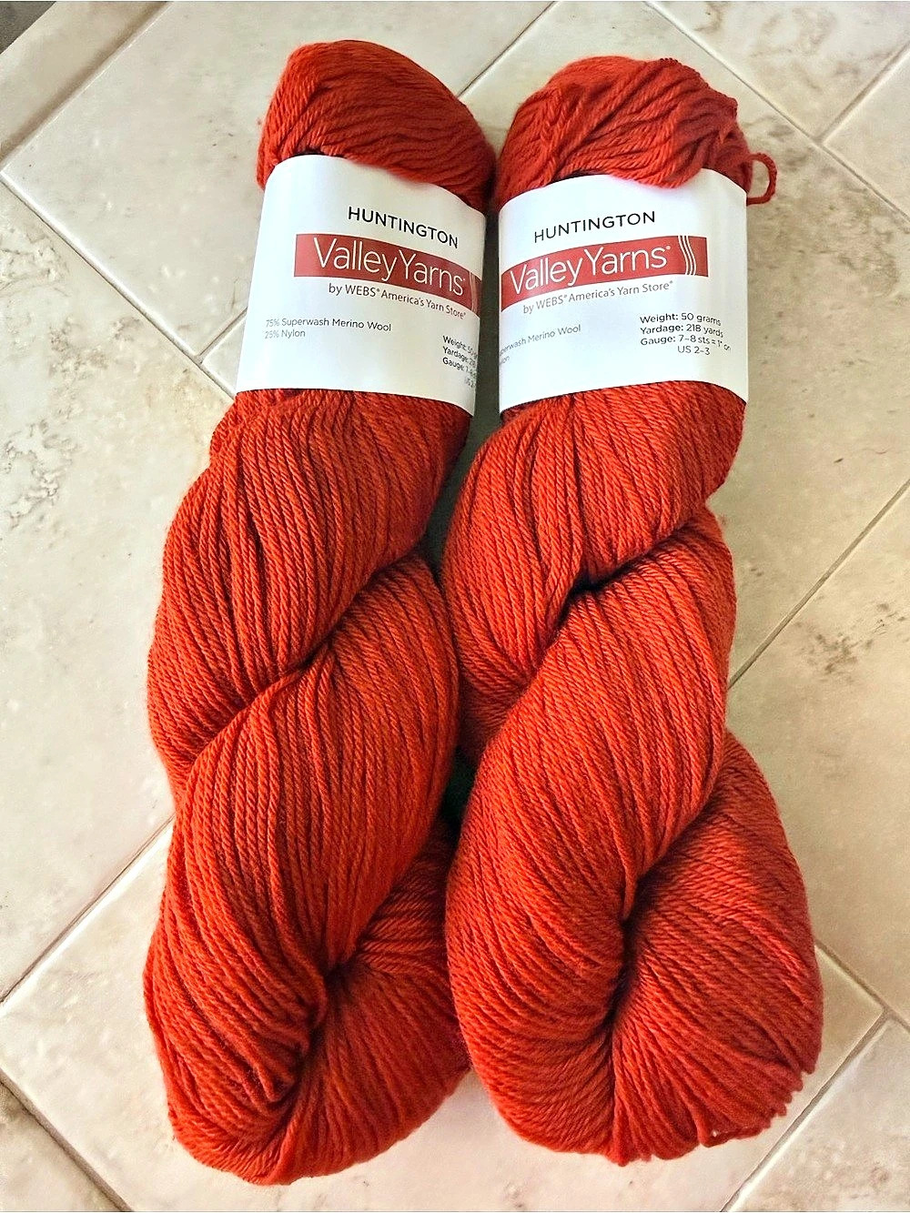 Valley Yarns Huntington Merino Wool Yarn Orange 2 Hanks